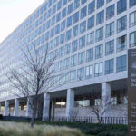 Orville Wright Federal Building with flags outside.