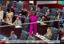 CRAZY Dem Rep STORMS House Aisle With Bullhorn Yelling