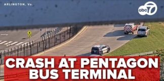 Two Buses COLLIDE Outside Pentagon - Fed Employees INJURED