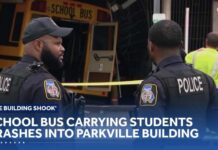 School Bus Carrying Disabled Kids Suffers Terrible Crash School bus carrying Maryland School for the Blind students crashes into Parkville building