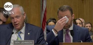 Sen. Mullin gets tearful discussing Trump's hospital visit to his son
