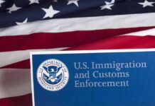 ICE Raid Shatters MAGA Voter’s Wedding U.S. ICE document against American flag