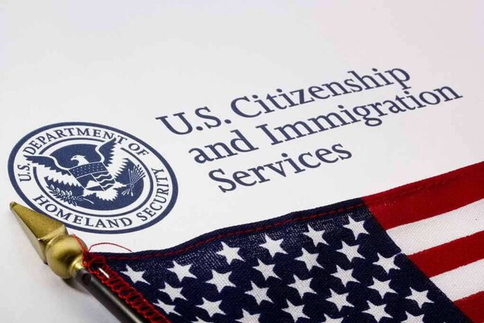 U.S. Citizenship and Immigration Services document with American flag