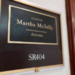 Senator Runs Away When Asked About McConnell’s Health Office door plaque with senator name and room number