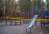 House Of Horrors: Kids Survive 50 Stabs! Playground equipment wrapped with caution tape