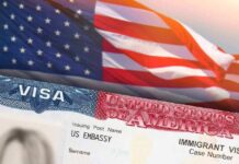 Trump Announces Which Refugees He Is Accepting US visa document with American flag in background