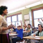 Teacher engaging students in a classroom