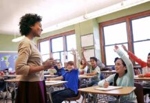 Teacher engaging students in a classroom