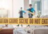 Trans Illegal ARRESTED For Sexual Assault on a Minor crime scene tape in a living room with two officers in background