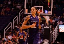 WNBA Finals Snub – The Ultimate Diss! Brittney Griner running on a basketball court during a game