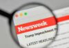 Newsweek Magazine Cover IGNITES Socialist Firestorm Magnifying glass focusing on Newsweek website header