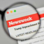 Magnifying glass focusing on Newsweek website header