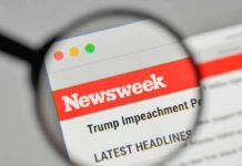 Newsweek Magazine Cover IGNITES Socialist Firestorm Magnifying glass focusing on Newsweek website header